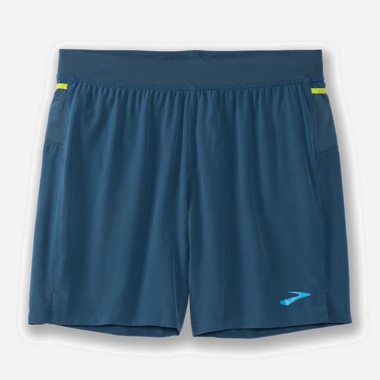 Brooks Sherpa 7 2-In-1 Mens Running Shorts - Alpine/SteelBlue/Bright Moss - Philippines (983460MOF)